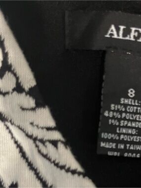 ALFANI by MACYS Black & White Printed Midi Dress Sz 8 ORIG $99+ DESIGNER Deal!